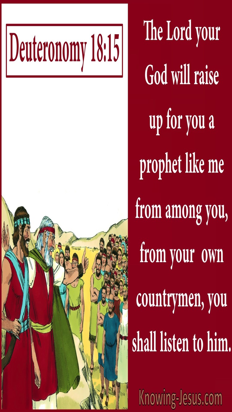 Deuteronomy 18:15 The Lord Will Raise Up A Prophet (red)